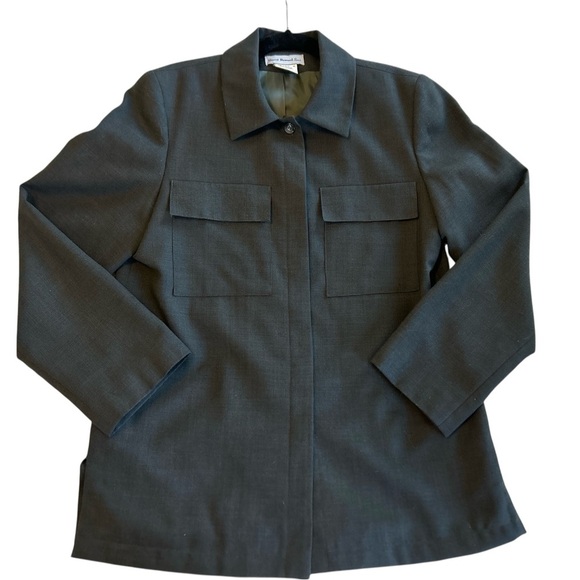 Harve Bernard Sport Women’s Wool Fully Lined Military Style Jacket Green Size 6. - Picture 4 of 11